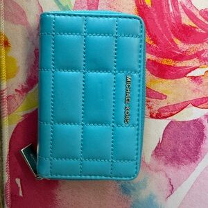Michael Kors Turquoise Quilted Wallet